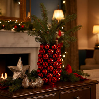 Vază bubble roșie din porțelan 24cm