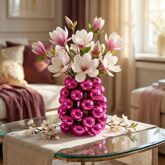 Vază bubble roz din porțelan 17cm