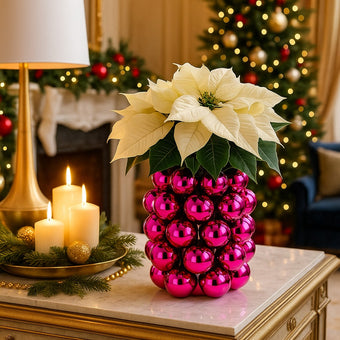 Vază bubble roz din porțelan 17cm