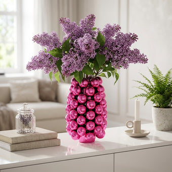 Vază bubble roz din porțelan 24cm