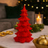 Brad decorativ roșu din catifea 27cm