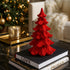 Brad decorativ roșu din catifea 27cm