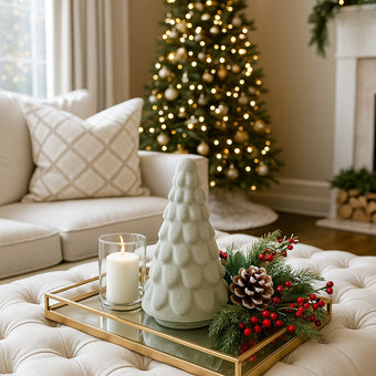 Brad decorativ catifelat din sticlă