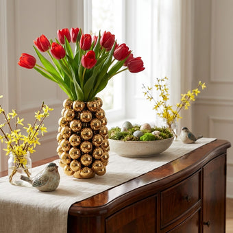 Vază bubble aurie din porțelan 24cm