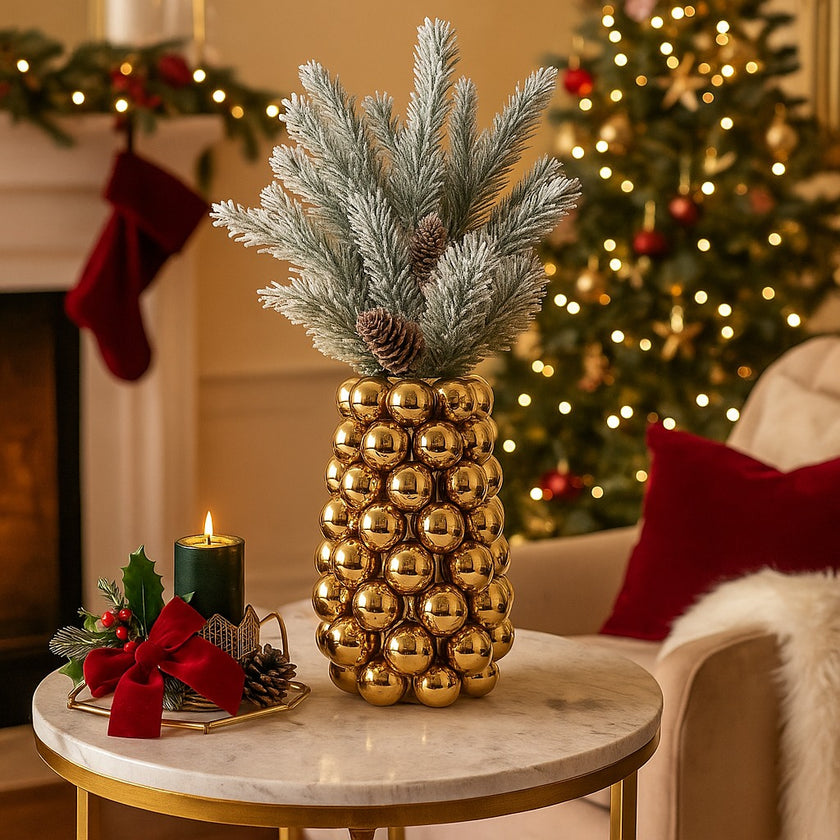 Vază bubble aurie din porțelan 24cm