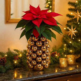 Vază bubble aurie din porțelan 24cm