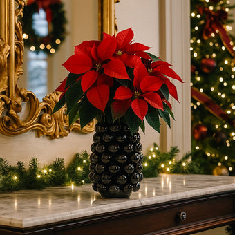 Vază bubble neagră din porțelan 24cm