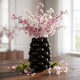 Vază bubble neagră din porțelan 24cm