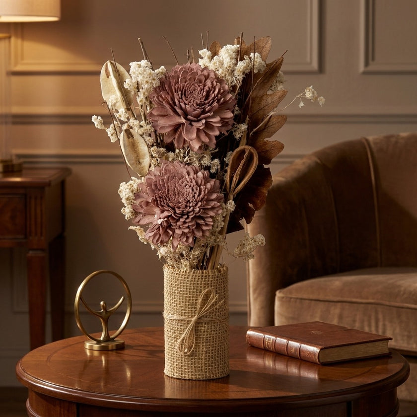 Aranjament decorativ cu flori uscate 34cm