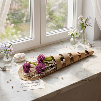 Buchet decorativ cu flori uscate mov