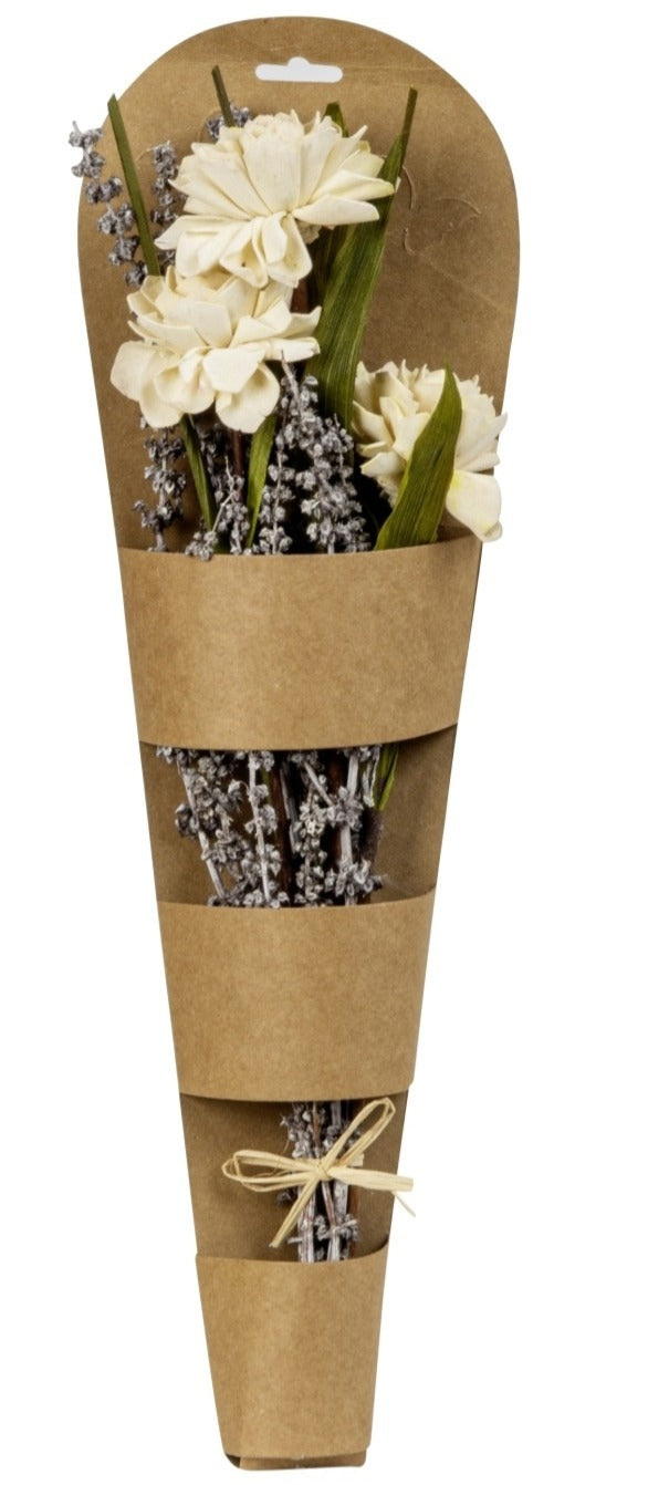 Buchet decorativ cu flori uscate bej