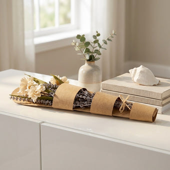 Buchet decorativ cu flori uscate bej