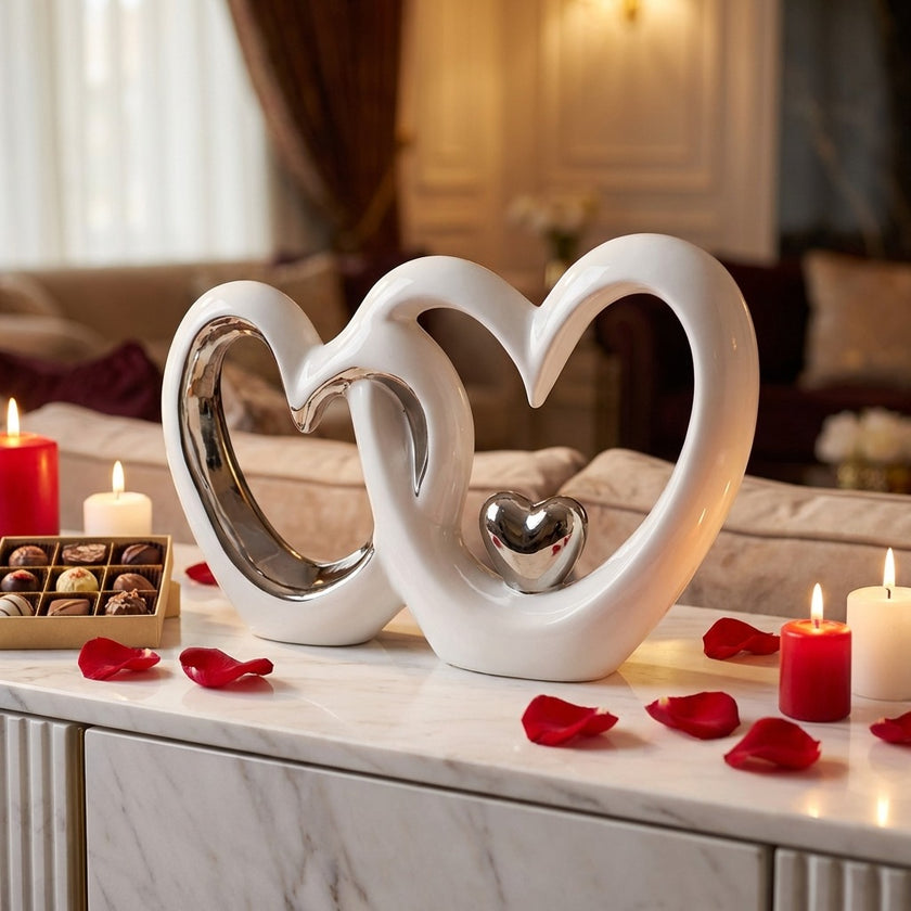 Decorațiune Valentine’s Day două inimi