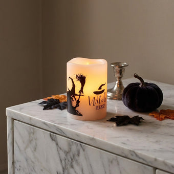 Lumânare Halloween cu flacără mișcătoare LED 10cm