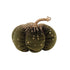 Dovleac decorativ din catifea verde cu sclipici 16cm