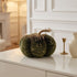 Dovleac decorativ din catifea verde cu sclipici 16cm