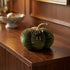 Dovleac decorativ din catifea verde cu sclipici 16cm