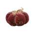 Dovleac decorativ din catifea vișiniu cu sclipici 16cm