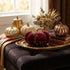 Dovleac decorativ din catifea vișiniu cu sclipici 16cm