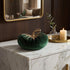 Dovleac decorativ din catifea verde cu sclipici 15cm
