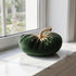 Dovleac decorativ din catifea verde cu sclipici 15cm