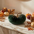 Dovleac decorativ din catifea verde cu sclipici 15cm