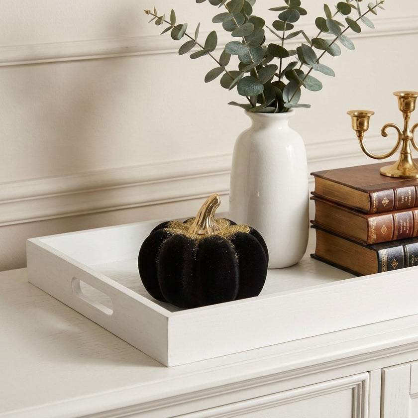Dovleac decorativ negru catifea 12cm