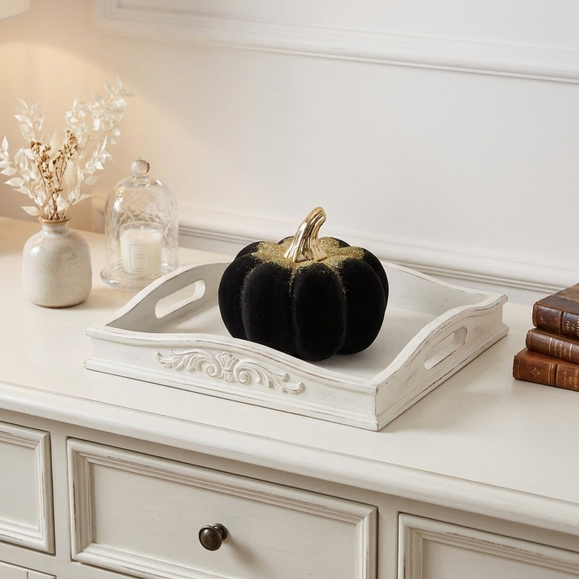 Dovleac decorativ negru catifea 12cm