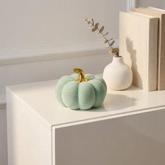 Dovleac decorativ verde catifea 15cm
