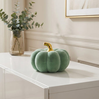 Dovleac decorativ verde catifea 15cm