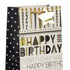 Pungă cadou Happy Birthday cu lumânări aurii 23cm