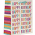 Pungă cadou Happy Birthday cu litere multicolore 32cm