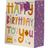 Pungă cadou Happy Birthday multicoloră cu tort 32cm