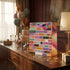 Pungă cadou Happy Birthday mozaic multicolor 32cm