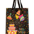 Pungă cadou Happy Birthday cu tort și baloane 24cm