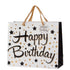 Pungă cadou Happy Birthday neagră cu stele 26cm