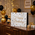 Pungă cadou Happy Birthday aurie cu stele 26cm