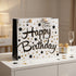 Pungă cadou Happy Birthday neagră cu stele 26cm