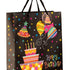 Pungă cadou Happy Birthday cu tort și baloane 32cm