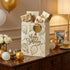 Pungă cadou Happy Birthday cu baloane aurii 23cm