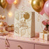 Pungă cadou Happy Birthday cu baloane aurii 23cm