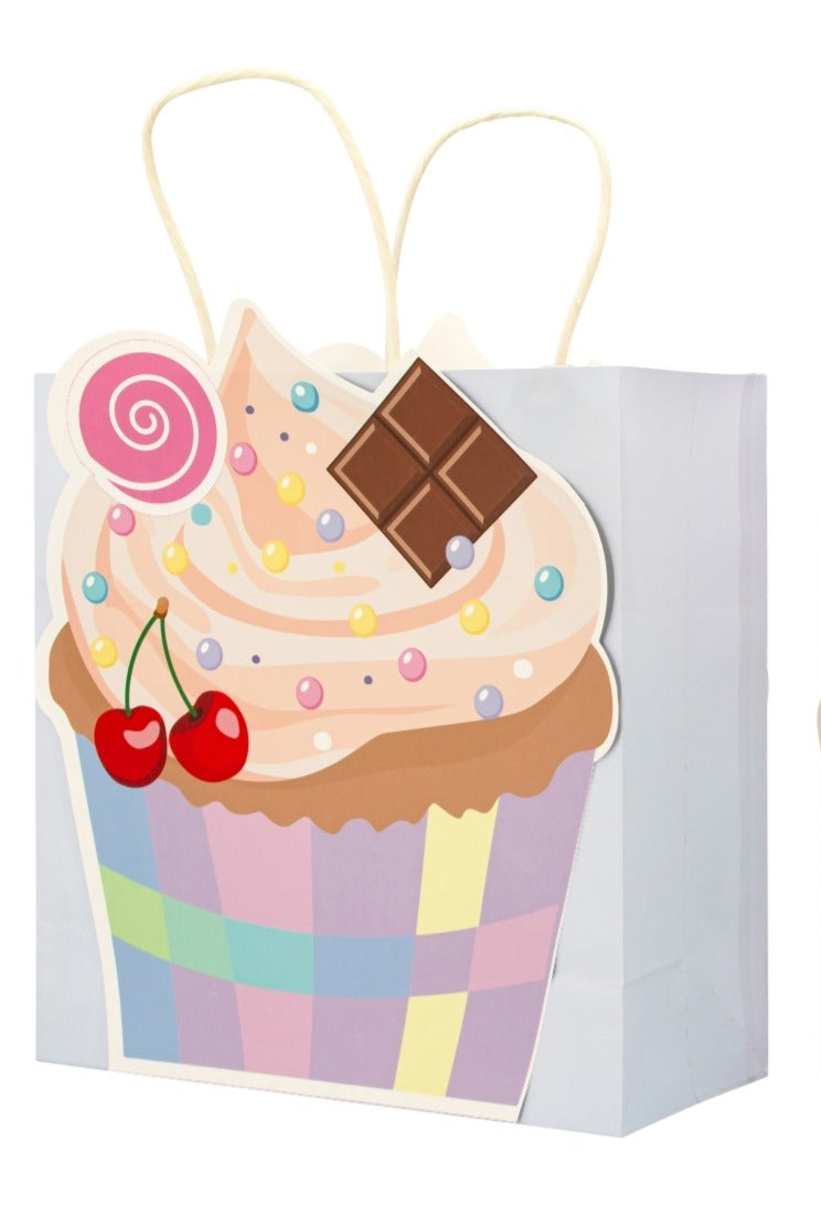 Pungă cadou cupcake albastră 3D