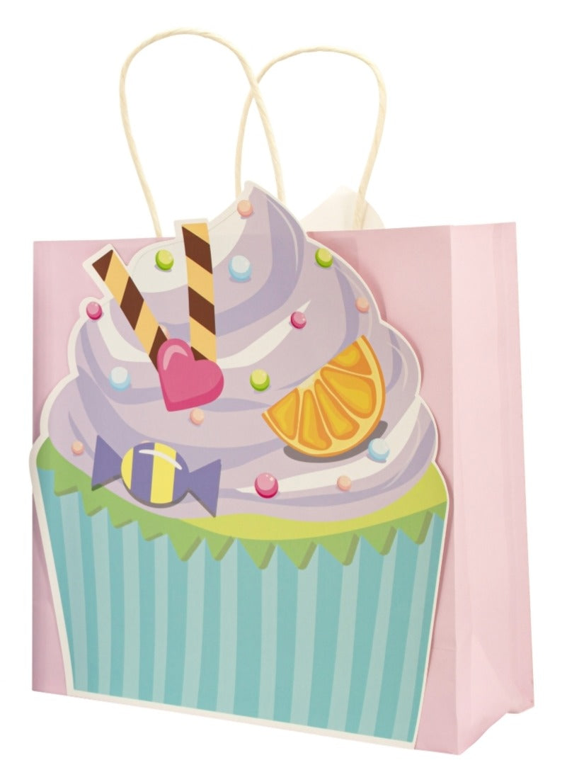 Pungă cadou cupcake roz 3D