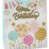 Pungă cadou Happy Birthday albastră cu baloane 32cm