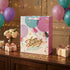 Pungă cadou Happy Birthday roz cu baloane 32cm