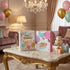 Pungă cadou Happy Birthday roz cu baloane 32cm