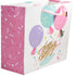 Pungă cadou Happy Birthday roz cu baloane 26cm