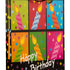 Pungă cadou Happy Birthday XXL cu lumânări 72cm