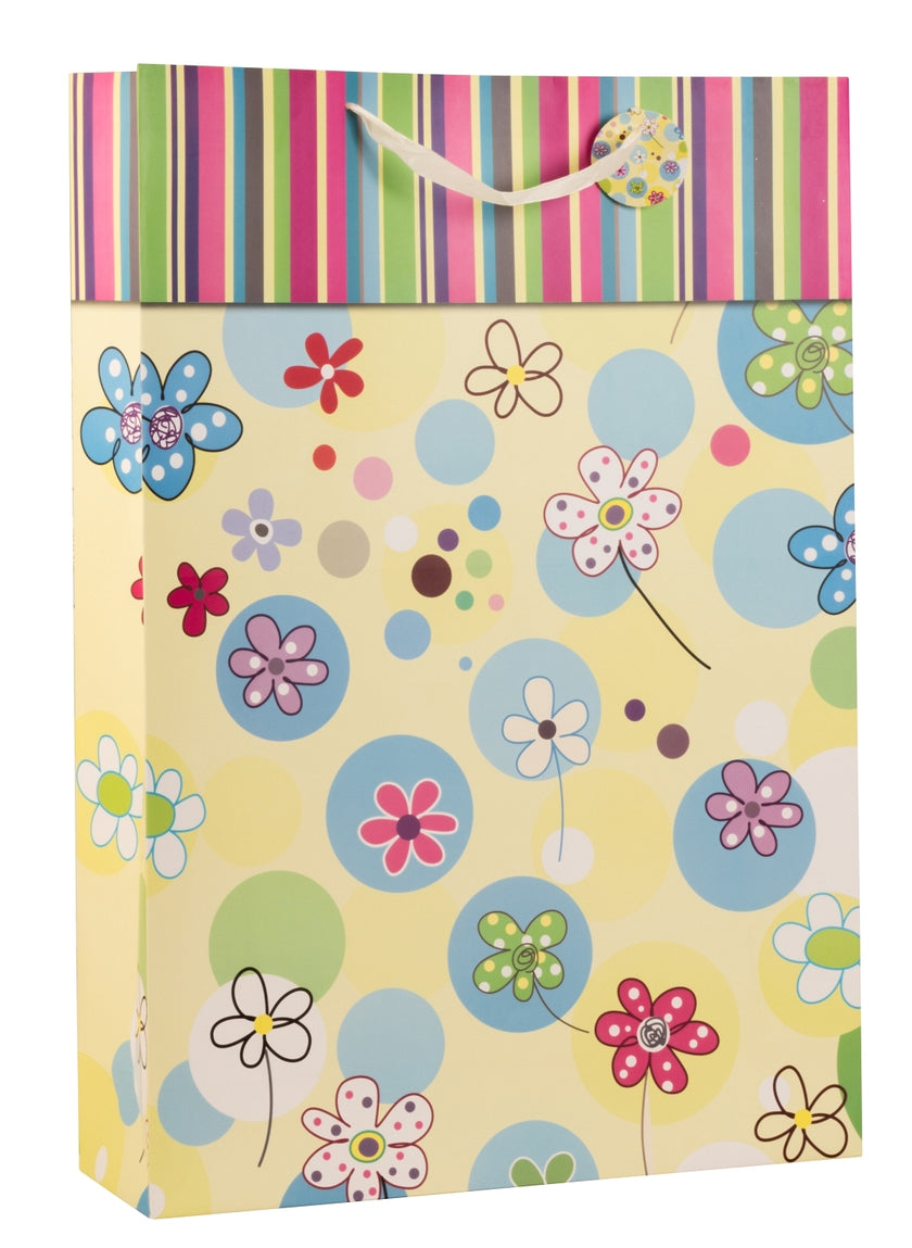 Pungă cadou XXL cu flori 72cm