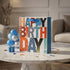 Pungă cadou Happy Birthday cu litere colorate 23cm